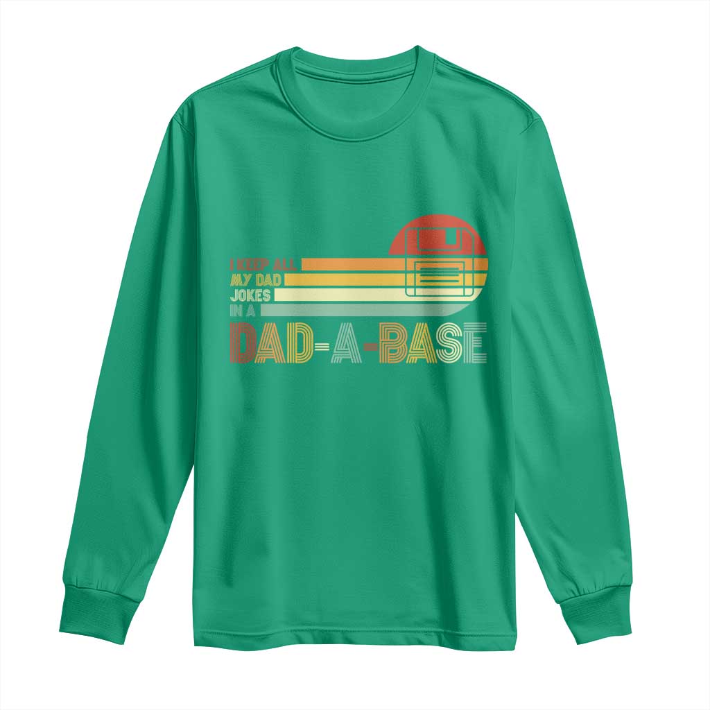 Funny Dad Jokes In A Dad-a-base Long Sleeve Shirt Retro Vintage Fathers Day