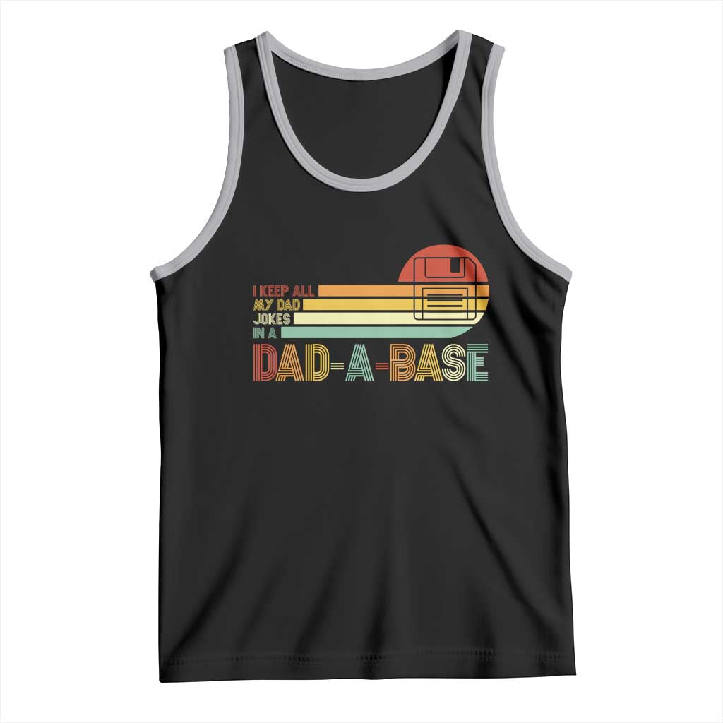 Funny Dad Jokes In A Dad-a-base Tank Top Retro Vintage Fathers Day