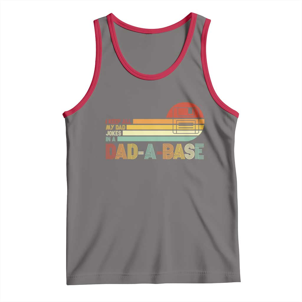 Funny Dad Jokes In A Dad-a-base Tank Top Retro Vintage Fathers Day