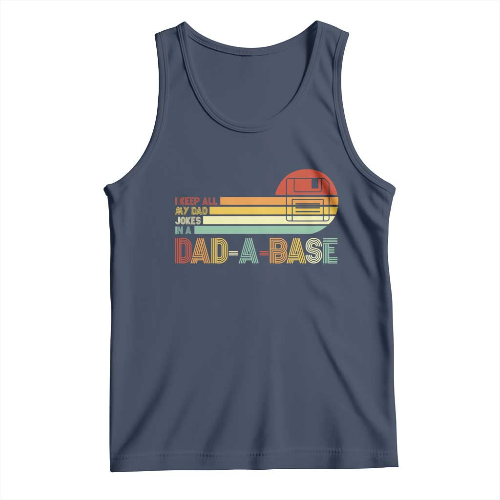 Funny Dad Jokes In A Dad-a-base Tank Top Retro Vintage Fathers Day