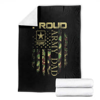 Proud Army Dad Throw Blanket Military Father US Army Camo Flag
