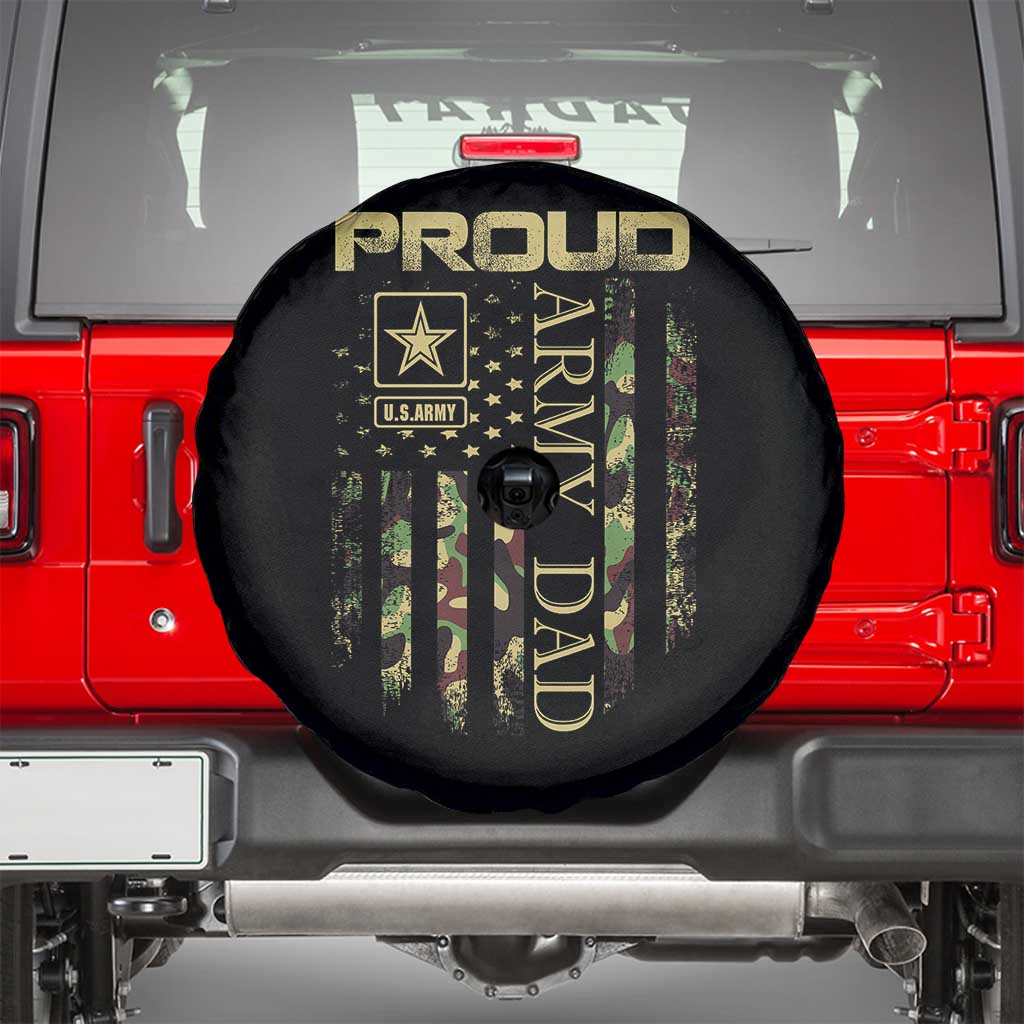 Proud Army Dad Spare Tire Cover Military Father US Army Camo Flag