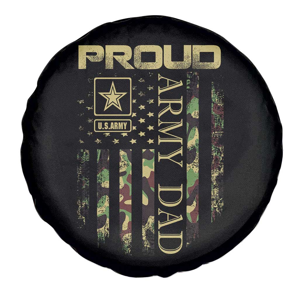Proud Army Dad Spare Tire Cover Military Father US Army Camo Flag