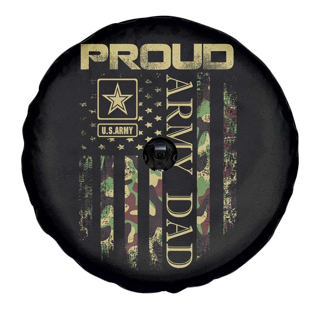 Proud Army Dad Spare Tire Cover Military Father US Army Camo Flag