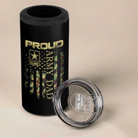 Proud Army Dad 4 in 1 Can Cooler Tumbler Military Father US Army Camo Flag