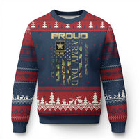 Proud Army Dad Ugly Christmas Sweater Military Father US Army Camo Flag