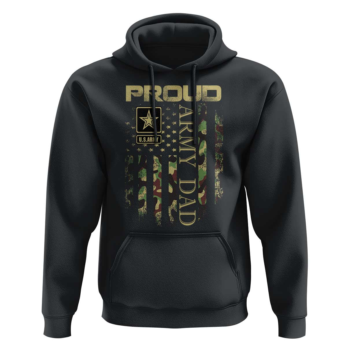 Proud Army Dad Hoodie Military Father US Army Camo Flag