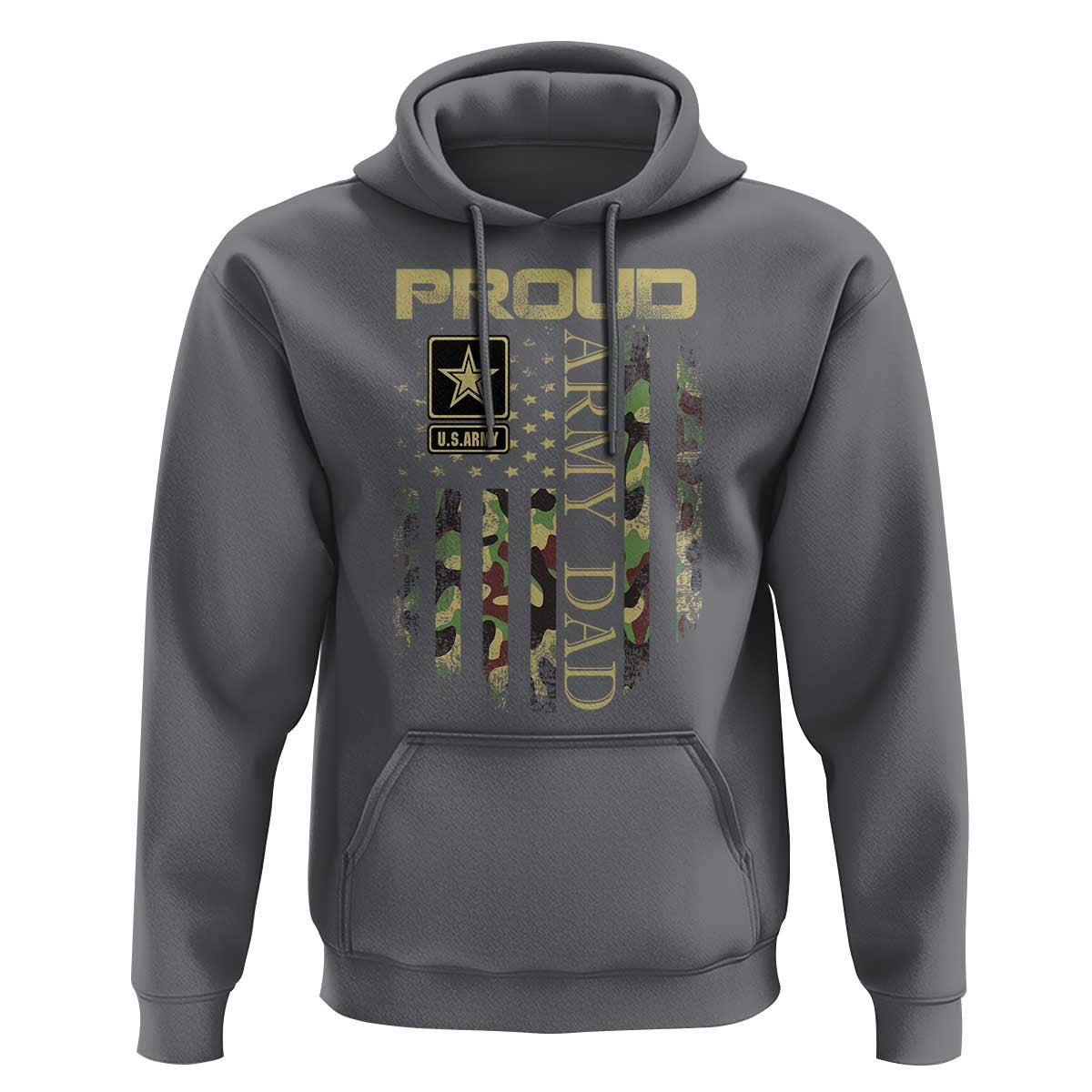Proud Army Dad Hoodie Military Father US Army Camo Flag