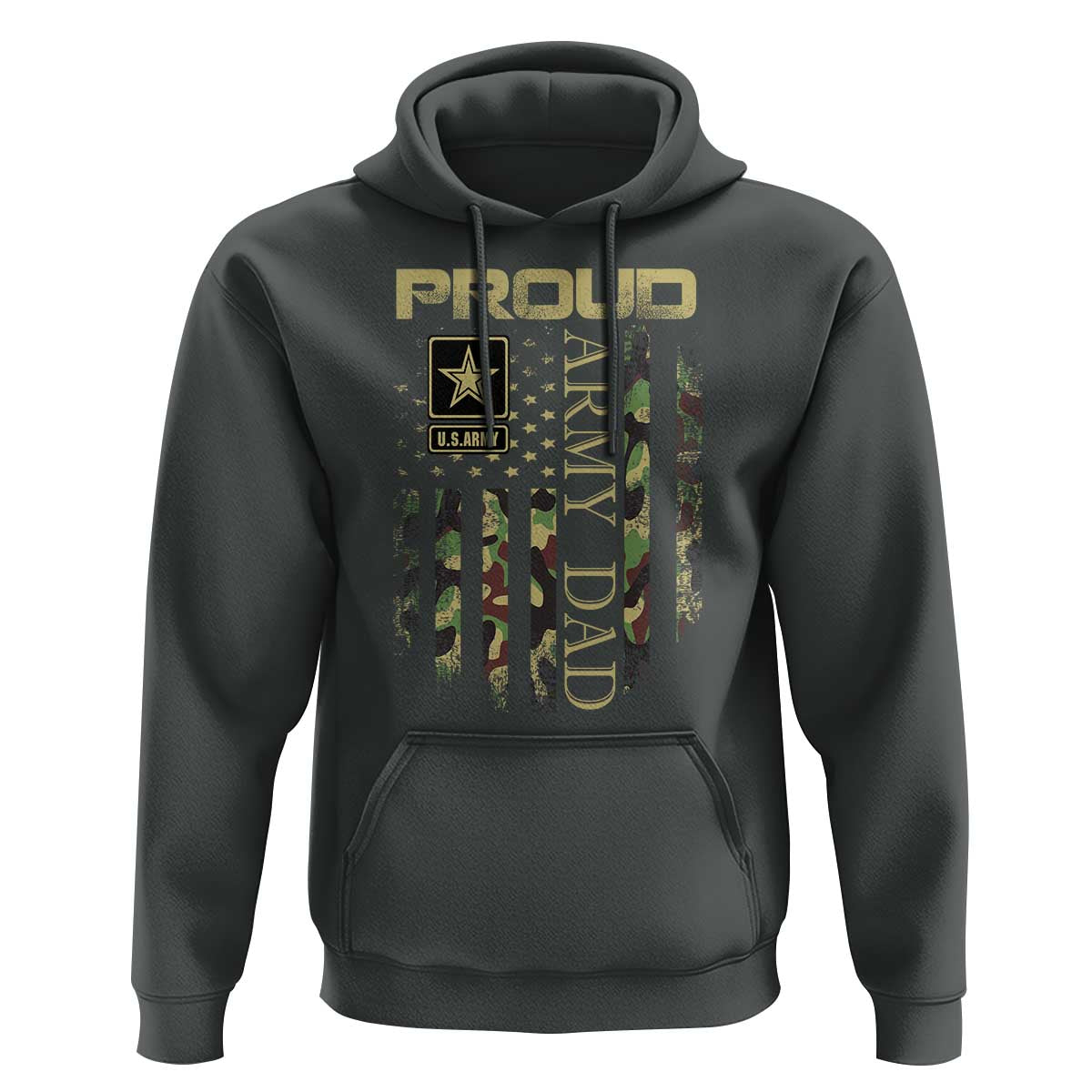 Proud Army Dad Hoodie Military Father US Army Camo Flag