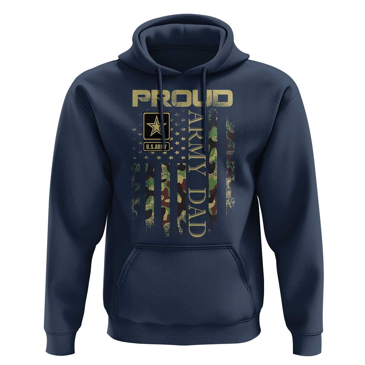 Proud Army Dad Hoodie Military Father US Army Camo Flag
