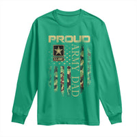 Proud Army Dad Long Sleeve Shirt Military Father US Army Camo Flag