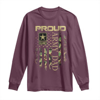 Proud Army Dad Long Sleeve Shirt Military Father US Army Camo Flag