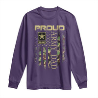 Proud Army Dad Long Sleeve Shirt Military Father US Army Camo Flag