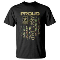 Proud Army Dad T Shirt Military Father US Army Camo Flag