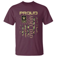 Proud Army Dad T Shirt Military Father US Army Camo Flag
