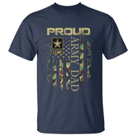 Proud Army Dad T Shirt Military Father US Army Camo Flag