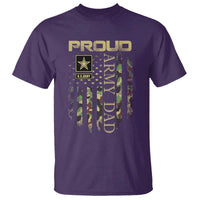 Proud Army Dad T Shirt Military Father US Army Camo Flag