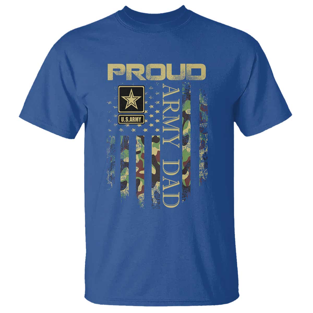 Proud Army Dad T Shirt Military Father US Army Camo Flag