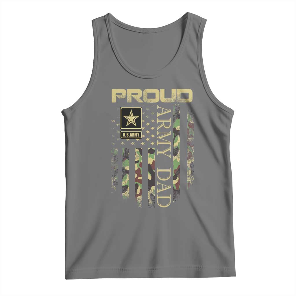 Proud Army Dad Tank Top Military Father US Army Camo Flag