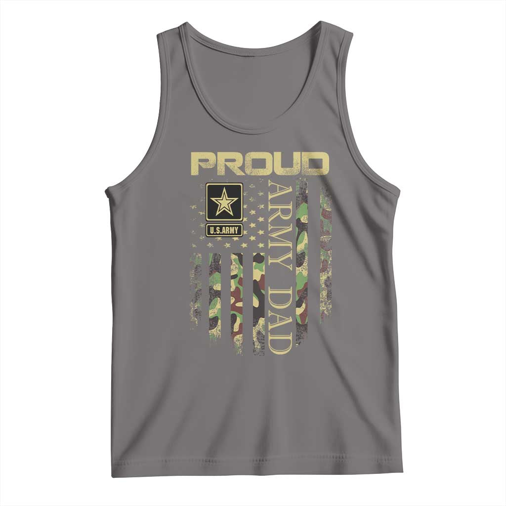 Proud Army Dad Tank Top Military Father US Army Camo Flag
