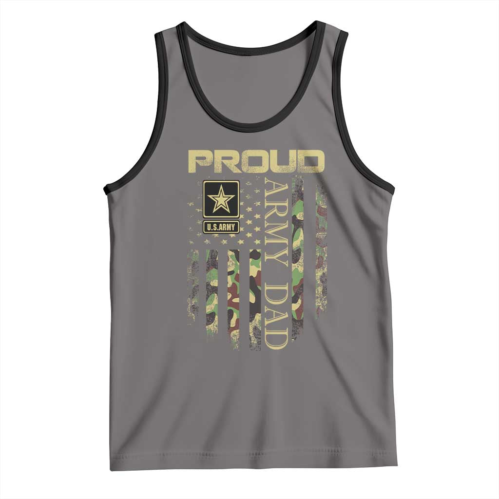 Proud Army Dad Tank Top Military Father US Army Camo Flag