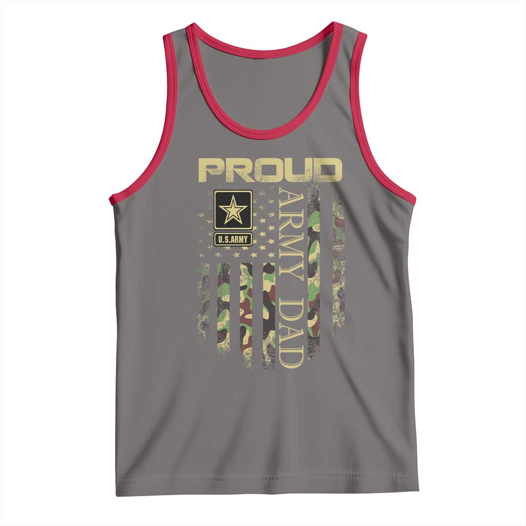 Proud Army Dad Tank Top Military Father US Army Camo Flag