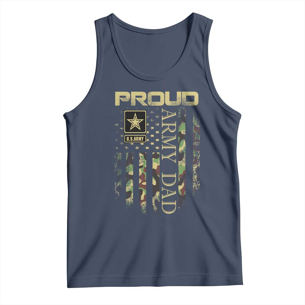 Proud Army Dad Tank Top Military Father US Army Camo Flag