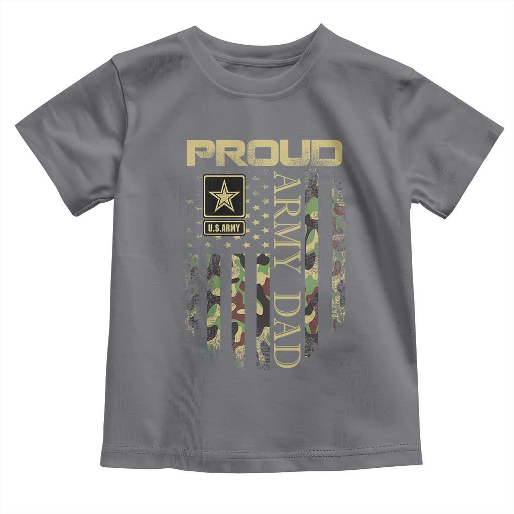 Proud Army Dad Toddler T Shirt Military Father US Army Camo Flag