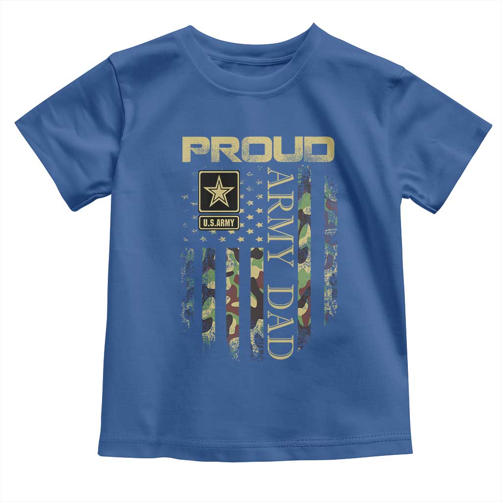 Proud Army Dad Toddler T Shirt Military Father US Army Camo Flag