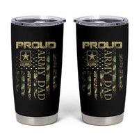 Proud Army Dad Tumbler Cup Military Father US Army Camo Flag