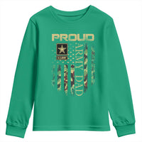 Proud Army Dad Youth Sweatshirt Military Father US Army Camo Flag