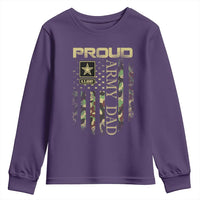 Proud Army Dad Youth Sweatshirt Military Father US Army Camo Flag
