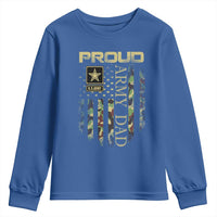 Proud Army Dad Youth Sweatshirt Military Father US Army Camo Flag