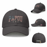 Papou Baseball Cap New Grandpa Father’s Day USA Flag Patriotic