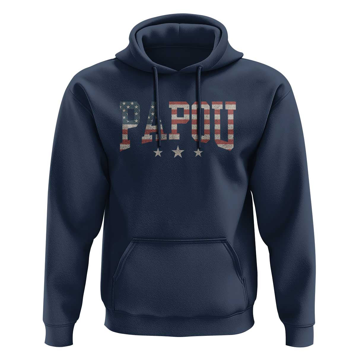 Papou Hoodie New Grandpa Father’s Day USA Flag Patriotic
