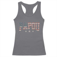 Papou Racerback Tank Top New Grandpa Father’s Day USA Flag Patriotic