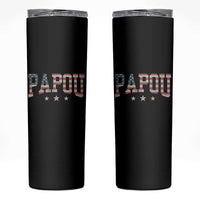 Papou Skinny Tumbler New Grandpa Father’s Day USA Flag Patriotic