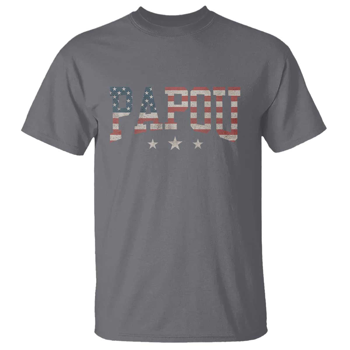 Papou T Shirt New Grandpa Father’s Day USA Flag Patriotic