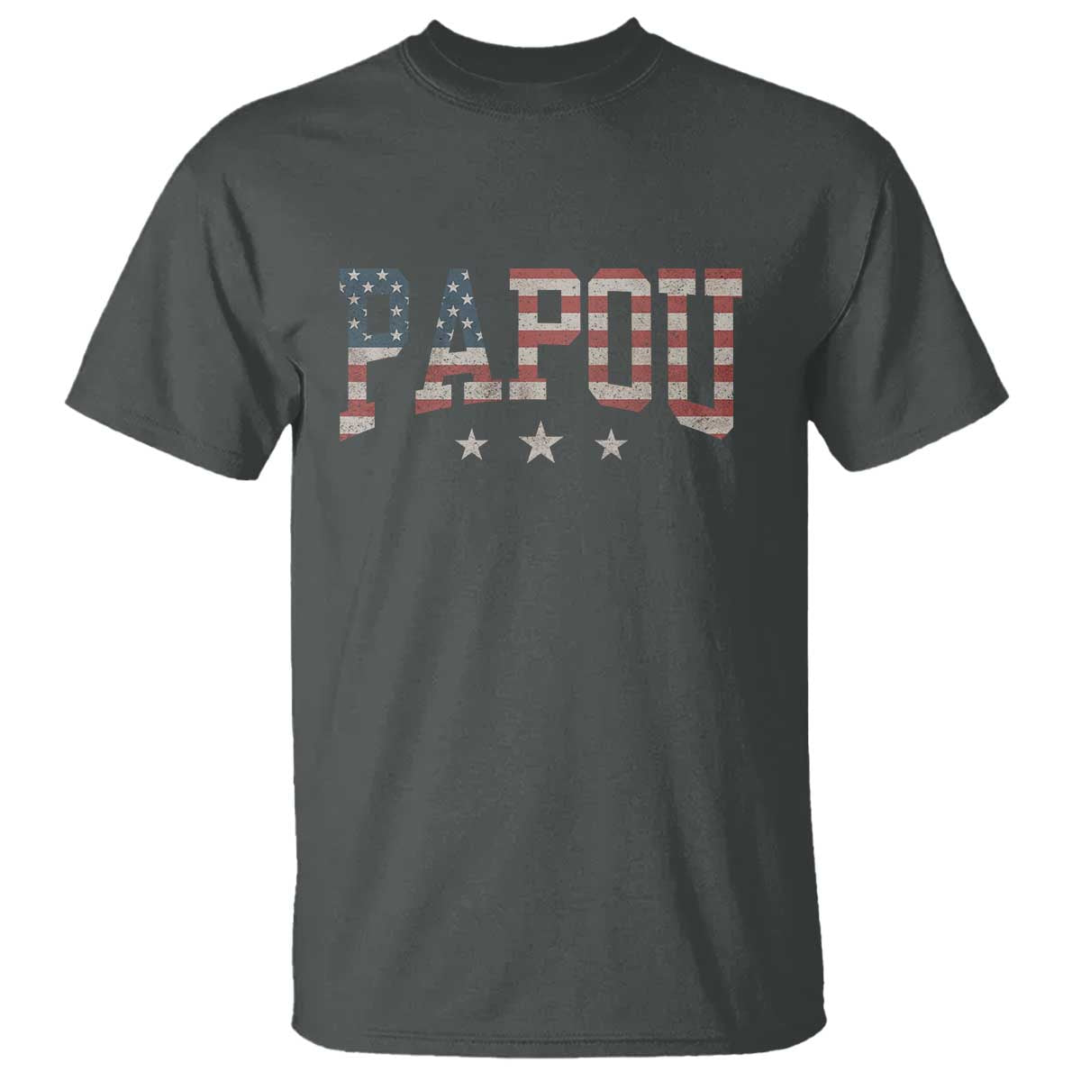 Papou T Shirt New Grandpa Father’s Day USA Flag Patriotic