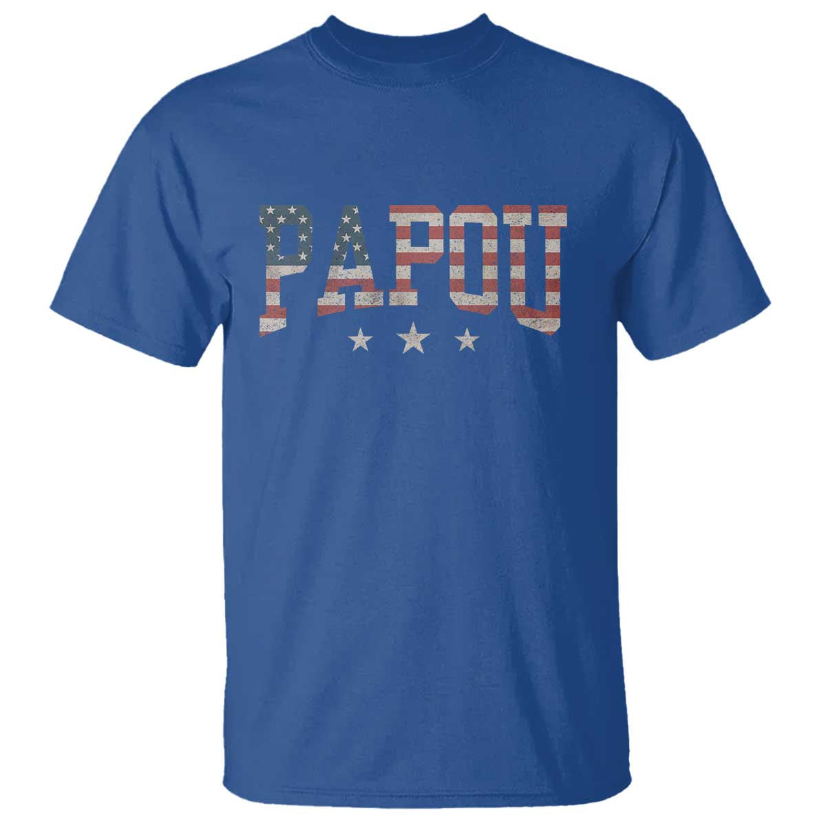Papou T Shirt New Grandpa Father’s Day USA Flag Patriotic