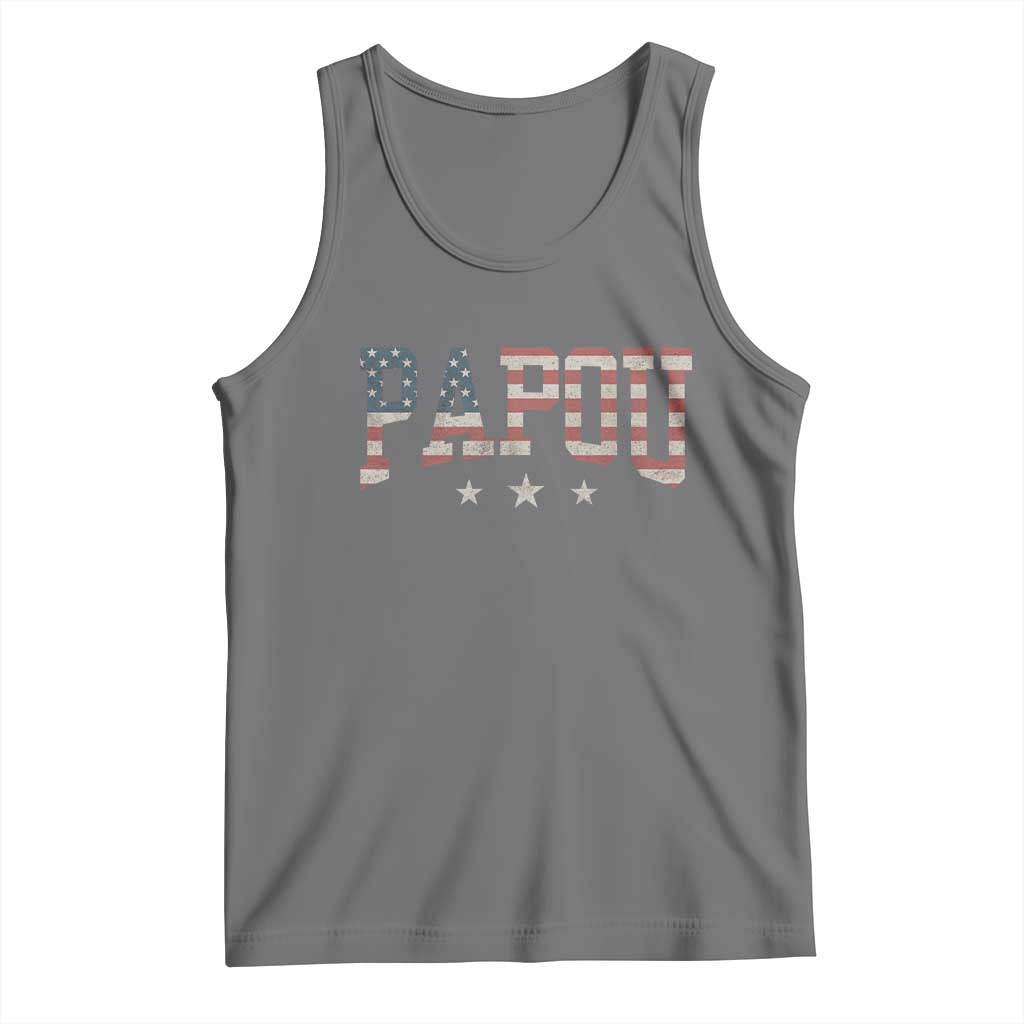 Papou Tank Top New Grandpa Father’s Day USA Flag Patriotic