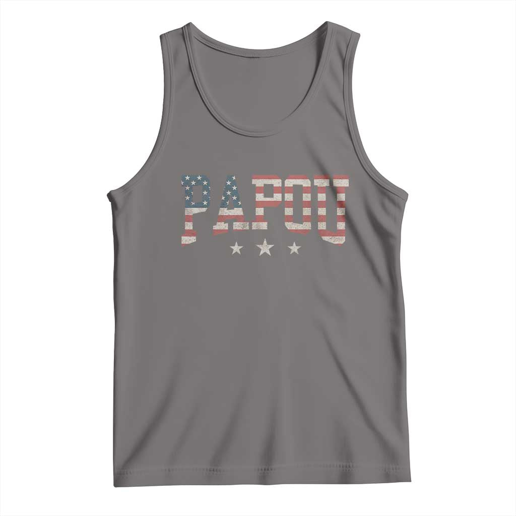Papou Tank Top New Grandpa Father’s Day USA Flag Patriotic