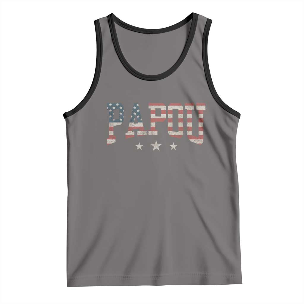 Papou Tank Top New Grandpa Father’s Day USA Flag Patriotic