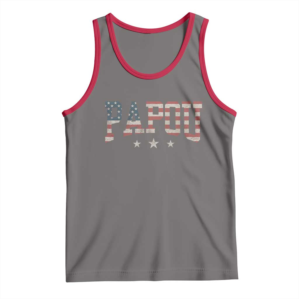 Papou Tank Top New Grandpa Father’s Day USA Flag Patriotic