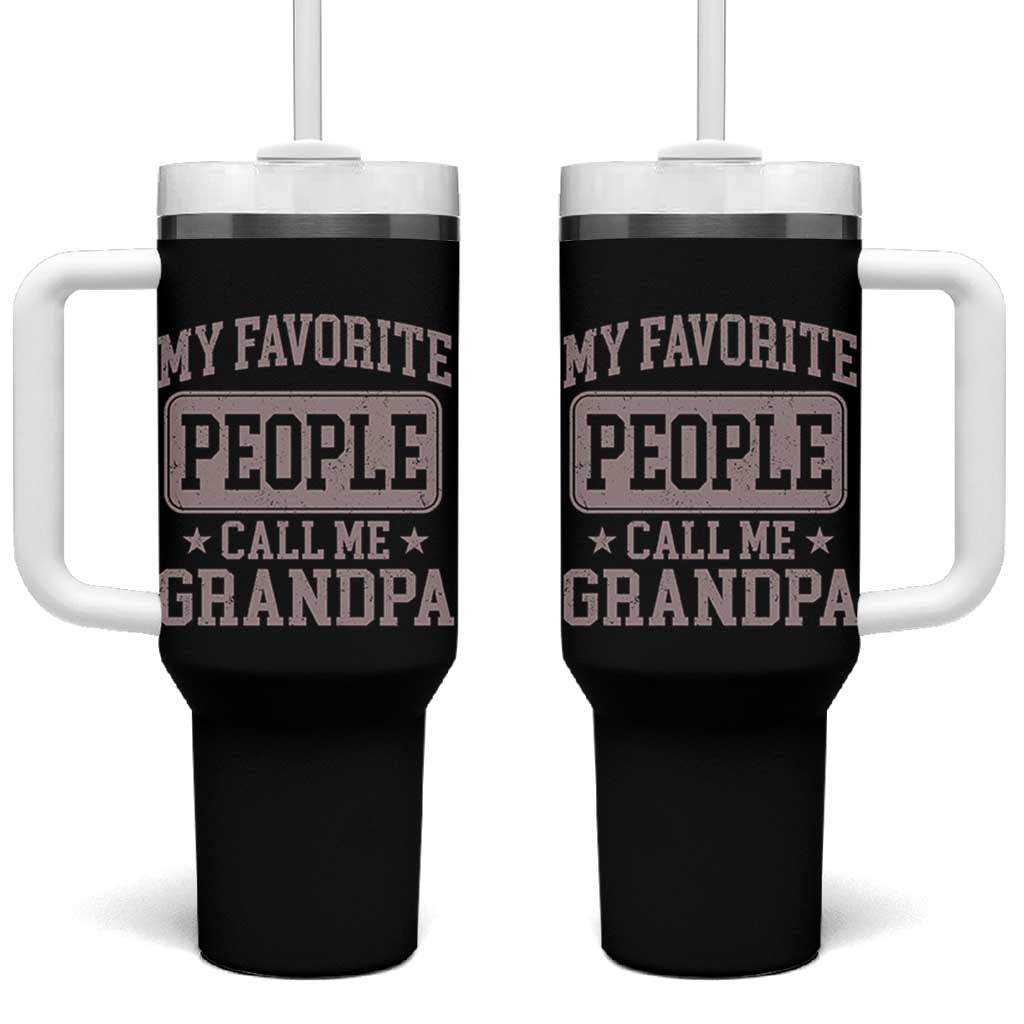 My Favorite People Call Me Grandpa Tumbler With Handle Retro Father's Day Grandpa Gift