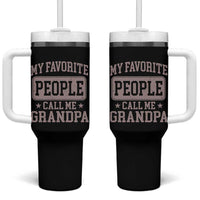 My Favorite People Call Me Grandpa Tumbler With Handle Retro Father's Day Grandpa Gift