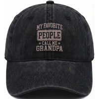 My Favorite People Call Me Grandpa Washed Cotton Baseball Cap Retro Father's Day Grandpa Gift
