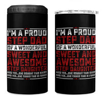 Funny Stepdad 4 in 1 Can Cooler Tumbler Step Daughter Bonus Step Dad Fathers Day