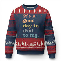 Read To Me Ugly Christmas Sweater Sassy Baby Shower Bookish Little Reader - Wonder Print Shop
