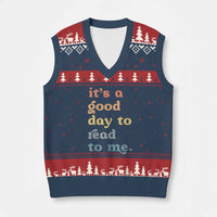 Read To Me V-Neck Knit Sweater Vest Sassy Baby Shower Bookish Little Reader - Wonder Print Shop